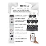 BESTCAM 8 Kameralı Set 5 Mega Piksel Sony Lensli FULL HD Gece Görüşlü Güvenlik Kamera Seti 500 GB Hard disk