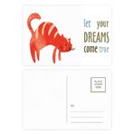 Bestchong Red Sling Fat Cat Animal Suluboya Rüya Gerçek Kartpostal Seti Teşekkür Kartı Posta Tarafı 20 adet