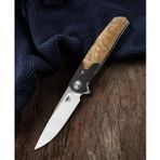 BESTECH ASCOT BG19D Ara Katman, Karbon Fiber Ve G10+ Lightburl Ahşap Saplı 3,82'' 14C28N Çakı