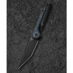 Bestech Knives BESTECH BLIND FURY BT2303D Siyah Stonewash Titanyum Gök Mavisi Mermer Kakma Sap M390 Çelik Çakı
