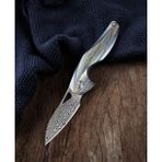 Bestech Knives BESTECH THE RETICULAN BT1810L Titanyum Sap Damascus Çelik Mini Çakı