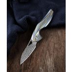 Bestech Knives Bestech The Reticulan Bt1810l Titanyum Sap Damascus Mini Çakı ( Şam Çeliği )