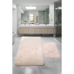 Bestekar LunaSoft Vizon Büyük Boy Kaymaz Emici Yumuşak Makinede Yıkanabilir İkili Modern Banyo Paspas Takımı