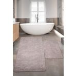Bestekar Lunessa Kahve Büyük Boy Kaymaz Taban Modern Makinede Yıkanabilir Yumuşak İkili Banyo Paspas Takımı