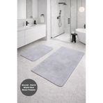 Bestekar Serenza Gri Büyük Ebat Banyo Paspası 2’li Set 80x140 & 50x70 Kaymaz Taban