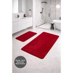 Bestekar Serenza Kırmızı Büyük Ebat Banyo Paspası 2’li Set 80x140 & 50x70 Kaymaz Taban
