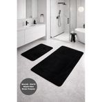 Bestekar Serenza Siyah Büyük Ebat Banyo Paspası 2’li Set 80x140 & 50x70 Kaymaz Taban