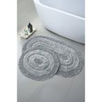 Bestekar Solvia Gri %100 Pamuk 60x100 - 50x60 Yumuşak Yıkanabilir Modern Banyo Halısı