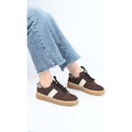 Bestello Bağcıklı Termo Taban Hakiki Deri Sneaker 345-1428 Kadın Ayakkabı - Kahve