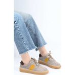 Bestello Bağcıklı Termo Taban Hakiki Deri Sneaker 345-1428 Kadın Ayakkabı - Vizon