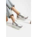 Bestello Bağcıklı Termo Taban Sneaker 331-SUT-10 Kadın Ayakkabı - Beyaz