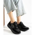 Bestello Bağcıklı Termo Taban Sneaker 331-SUT-30 Kadın Ayakkabı - Siyah