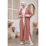 Bestenur Balca Oversize Triko Panço 1195 - Gül Kurusu