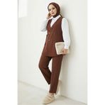 Bestenur Tual Yelek Pantolon İkili Takım 1395 - Acı Kahve