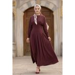 Bestenur Yarasa Kol Modal Elbise 1700 - Bordo