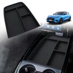BestEvMod AOSKonology Mustang Mach E Kablosuz Şarj Aleti Merkezi Konsol Düzenleyici, Mobil Kablosuz Şarj Tepsisi, Mach E 2021-2023 için Orta Konsol Saklama Kutusu İç Aksesuarları (Siyah)