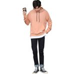 Bestgift B081CR8Q5M Pembe Erkek Kapüşonlu Sweatshirt