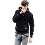 Bestgift B081CRX167 Siyah Erkek Cepli Sweatshirt