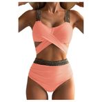 Bestgift Backless Pinguin Gri Kadın Bikini