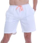 Bestgift Beyaz Hızlı Kuruyan Spor Erkek Yazlık Şort