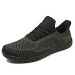 Bestgift Bisiklet Ayakkabıları Erkek ve Kadın Spor Fitness Atlama Halatı Geniş Burunlu Günlük Ayakkabılar, Ordu Yeşili, 6.5