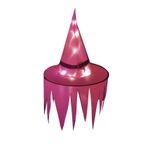 Bestgift Cadı Şapkası Çocuk Sihirbaz Şapkaları Cadılar Bayramı Kostümü Parti Dekorasyon Aksesuarları Pembe+Tırtıklı + Parlak 39 cm Yükseklik