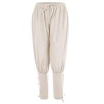 Bestgift Casual Beyaz Rahat Ayak Bileği Kayış Erkek Pantolon