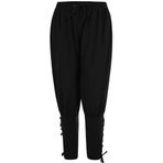 Bestgift Casual Siyah Rahat Ayak Bileği Kayış Erkek Pantolon