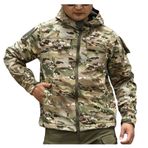 Bestgift Coldproof Kamuflaj Yeşili Kapşonlu Erkek Ceket