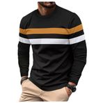 Bestgift Colorblocked Siyah Yuvarlak Yaka Uzun Kollu Erkek Kazak