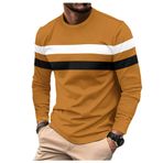 Bestgift Colorblocked Turuncu Yuvarlak Yaka Uzun Kollu Erkek Kazak