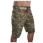 Bestgift Dış mekan şortu, beş parçalı pantolon, erkek taktik şort, özel asker, askeri kamuflaj iş şortu, kamuflaj, L