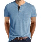 Bestgift Erkek kısa kollu tişört giyim tişört nefes alabilen kolsuz tişört, mavi (Light Blue), XXL