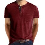 Bestgift Erkek kısa kollu tişört giyim tişört nefes alabilen kolsuz tişört, Wine Red, S