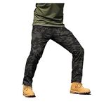 Bestgift Erkek Pantolonu Erkek Özel Kuvvetler Askeri Pantolon Açık Hava İşleri için Kamuflaj Desenli Antrenman Pantolonu, siyah kamuflaj, S