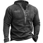 Bestgift Erkek V Yaka Kazak Polar Sıcak Tutan Kazak Uzun Kollu Erkek Giyim, koyu gri, 3XL