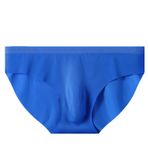 Bestgift Erkekler düz renk külot ince bölüm buz ipek külot rahat üçgen külot, Mavi, 3XL