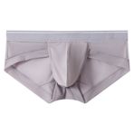 Bestgift Erkekler üçgen külot örgü kumaş nefes hızlı kuru düz renk örgü, Açık Mor * 2 Parça, 3XL