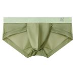 Bestgift Erkekler üçgen külot örgü kumaş nefes hızlı kuru düz renk örgü, Ordu Yeşili * 2 Parça, 3XL