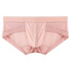 Bestgift Erkekler üçgen külot örgü kumaş nefes hızlı kuru düz renk örgü, Pembe * 2 Parça, XL