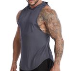 Bestgift Fitness Gri Kapşonlu Erkek Spor Atlet