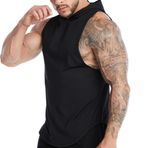 Bestgift Fitness Siyah Kapşonlu Erkek Spor Atlet
