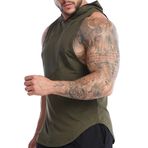 Bestgift Fitness Yeşil Kapşonlu Erkek Spor Atlet