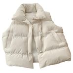 Bestgift Gilets Beyaz Kolsuz Kadın Yelek