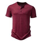 Bestgift Henry Wine Red Kısa Kollu Erkek Sweatshirt