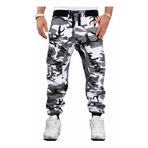 Bestgift Hip Hop Urban Beyaz Günlük Erkek Pantolon