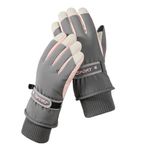 Bestgift HX-106 Gri Peluş Su Geçirmez Erkek Eldiveni