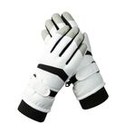 Bestgift HX-113 Beyaz Peluş Su Geçirmez Erkek Eldiveni