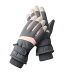 Bestgift HX-113 Gri Peluş Su Geçirmez Erkek Eldiveni