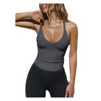 Bestgift Kolsuz Tank top Kaşkorse Bluz Dip Gömlek Örme Kadınlar Seksi Zayıflama, koyu gri, S